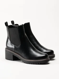 Marco Tozzi - Svarta boots med klack