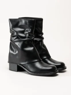 Marco Tozzi - Svarta boots med nedvikt skaft