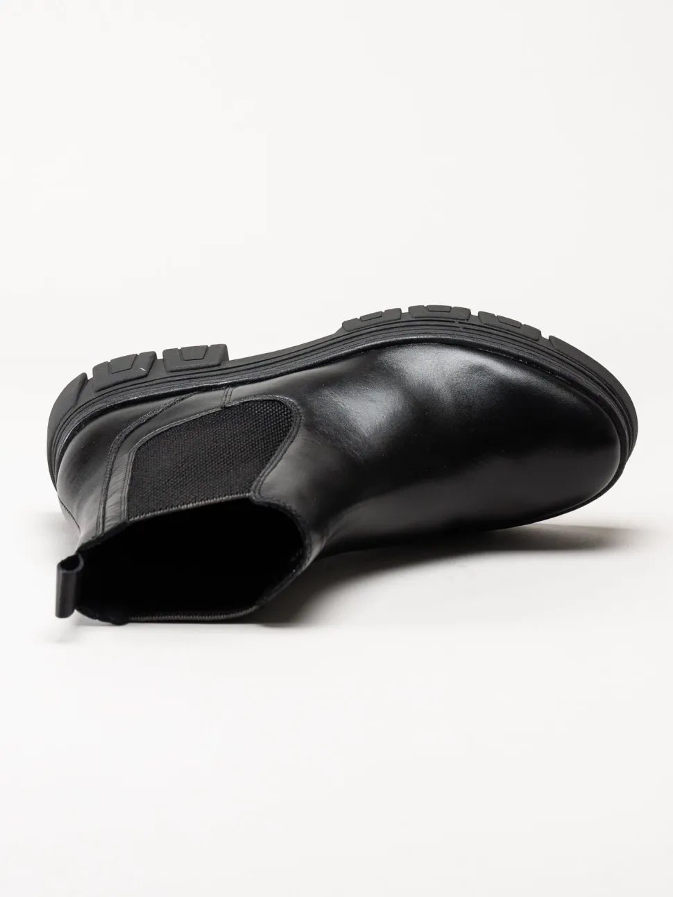 Marco Tozzi - Svarta chelsea boots i skinn