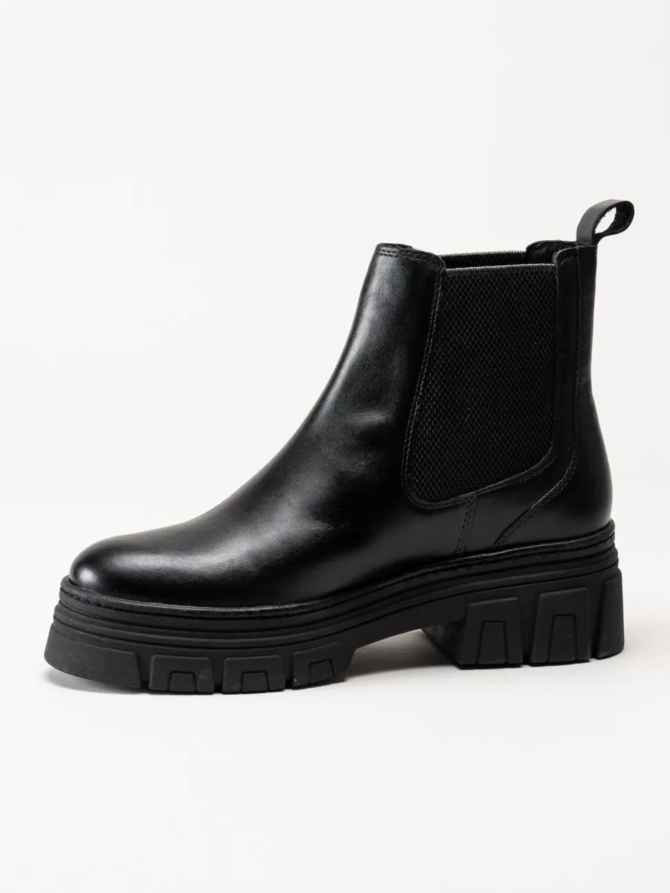 Marco Tozzi - Svarta chelsea boots i skinn