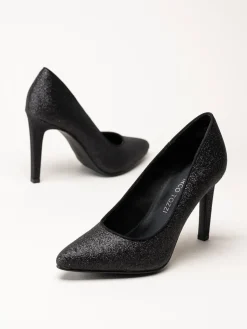 Marco Tozzi - Svarta glitterpumps