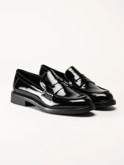 Marco Tozzi - Svarta loafers i syntetlack