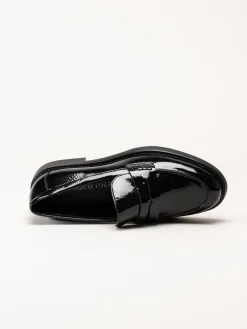 Marco Tozzi - Svarta loafers i syntetlack
