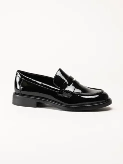Marco Tozzi - Svarta loafers i syntetlack