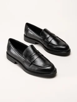 Marco Tozzi - Svarta loafers i skinn