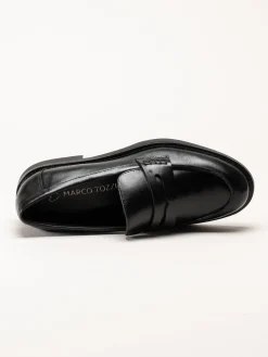 Marco Tozzi - Svarta loafers i skinn
