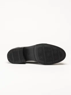 Marco Tozzi - Svarta loafers i skinnimitation