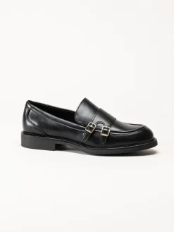 Marco Tozzi - Svarta loafers i skinnimitation