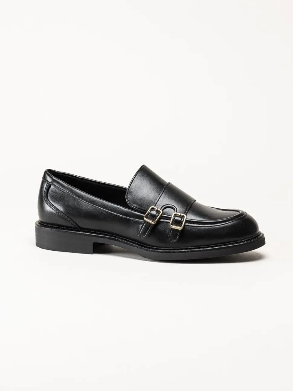Marco Tozzi - Svarta loafers i skinnimitation