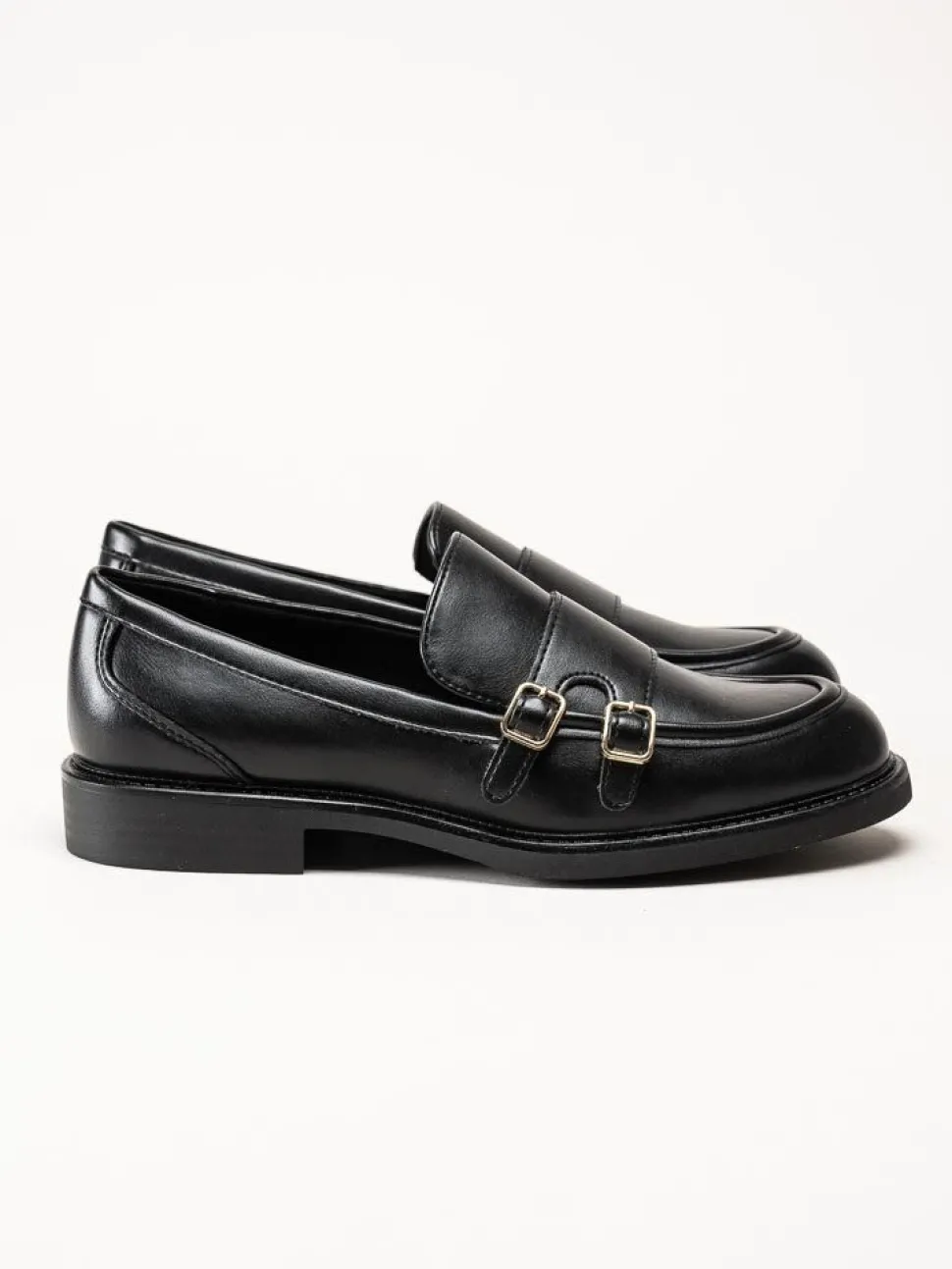 Marco Tozzi - Svarta loafers i skinnimitation
