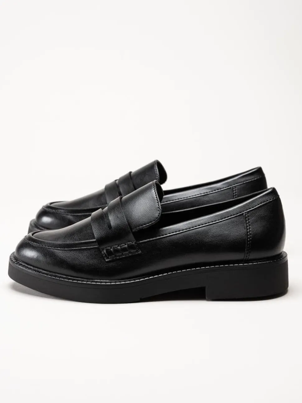 Marco Tozzi - Svarta loafers i skinnimitation