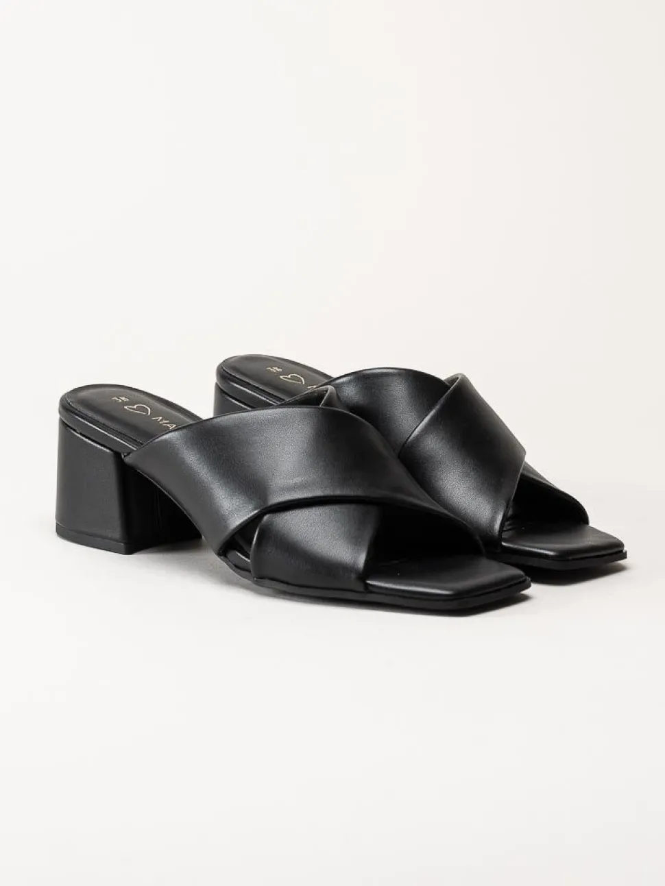 Marco Tozzi - Svarta mules i skinnimitation