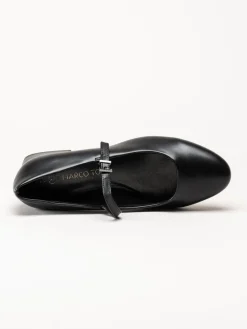 Marco Tozzi - Svarta pumps i skinnimitation