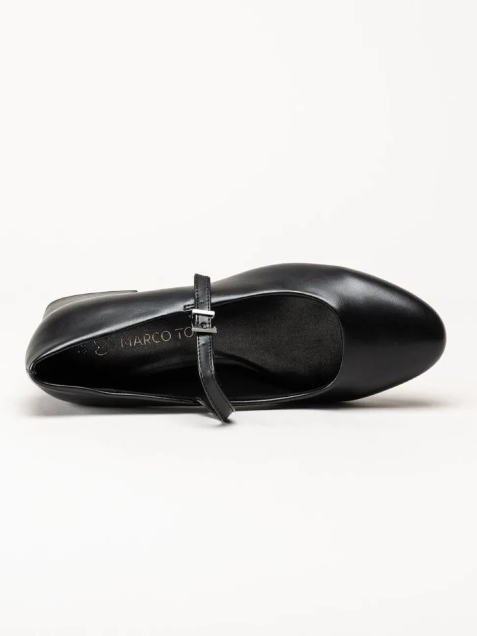 Marco Tozzi - Svarta pumps i skinnimitation