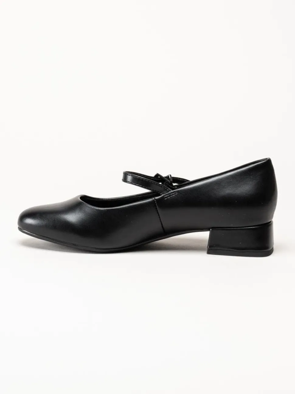 Marco Tozzi - Svarta pumps i skinnimitation