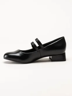 Marco Tozzi - Svarta pumps i skinnimitation