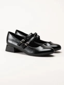 Marco Tozzi - Svarta pumps i skinnimitation