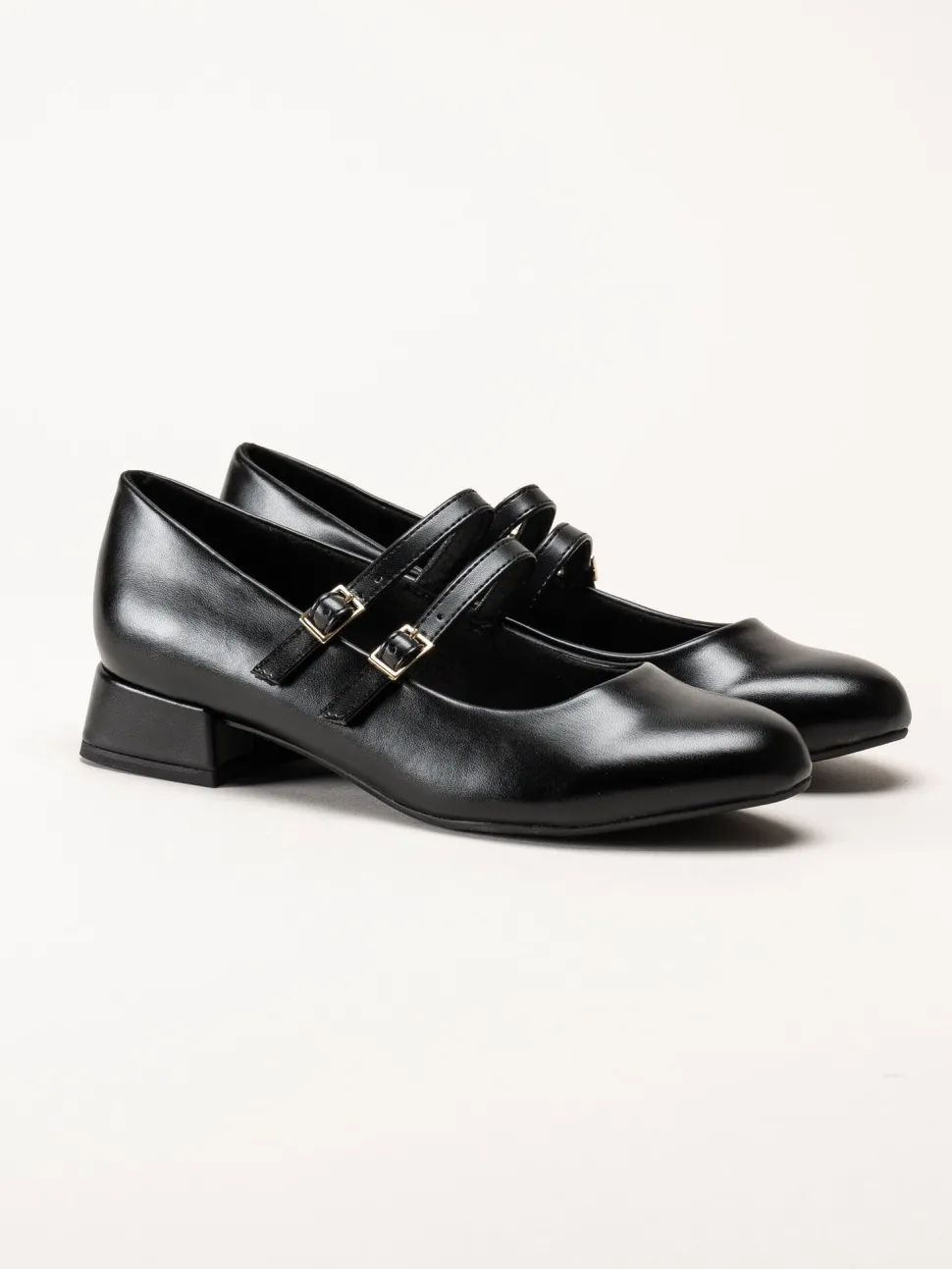 Marco Tozzi - Svarta pumps i skinnimitation