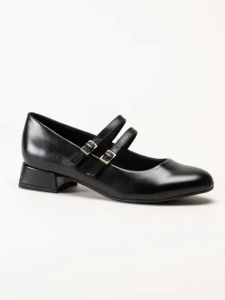 Marco Tozzi - Svarta pumps i skinnimitation