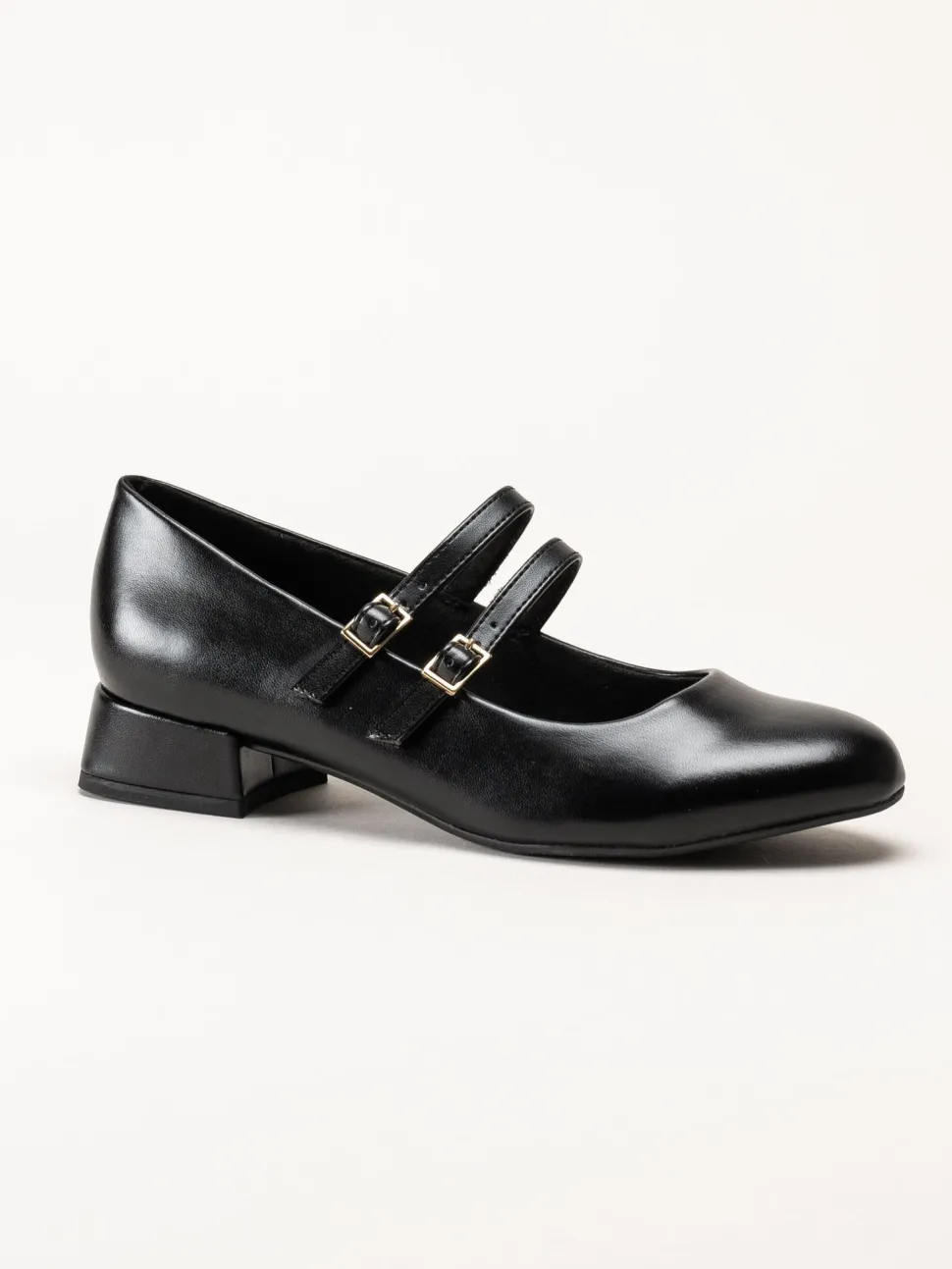 Marco Tozzi - Svarta pumps i skinnimitation