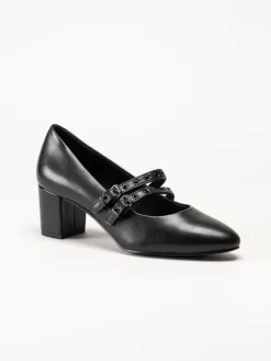 Marco Tozzi - Svarta pumps med slejf