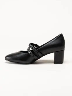 Marco Tozzi - Svarta pumps med slejf