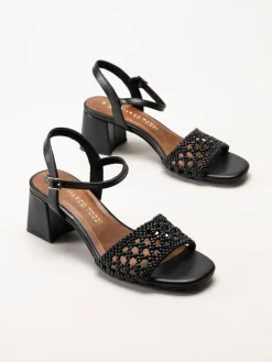 Marco Tozzi - Svarta sandaletter med klack