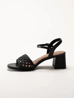 Marco Tozzi - Svarta sandaletter med klack