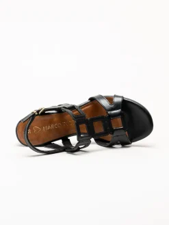 Marco Tozzi - Svarta sandaletter i skinnimitation
