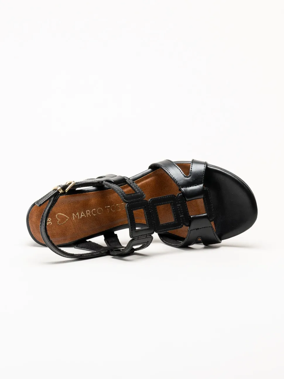 Marco Tozzi - Svarta sandaletter i skinnimitation