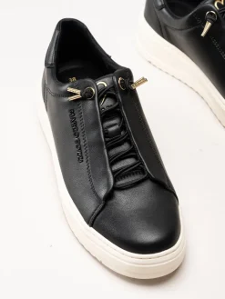 Marco Tozzi - Svarta sneakers i skinnimitation