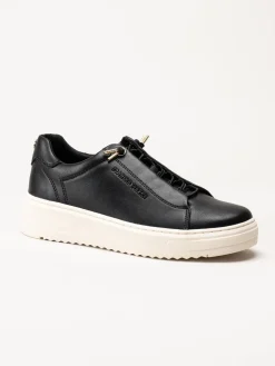 Marco Tozzi - Svarta sneakers i skinnimitation