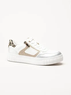 Marco Tozzi - Vita sneakers med dragkedja
