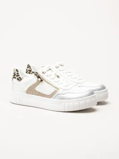 Marco Tozzi - Vita sneakers med dragkedja