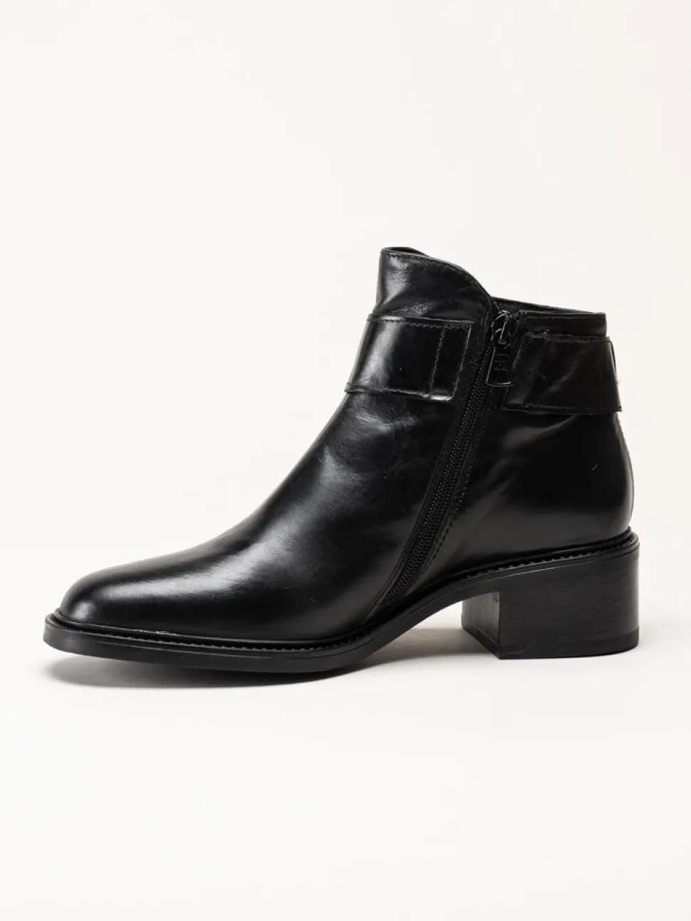 Mjus - Cortina - Svarta booties i skinn