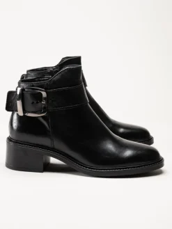 Mjus - Cortina - Svarta booties i skinn