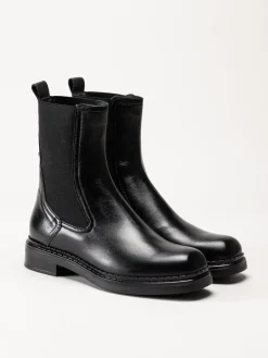 Mjus - Dekster - Svarta chelsea boots i skinn