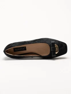 Novita - Manarola Pony - Svarta ballerina i koskinn