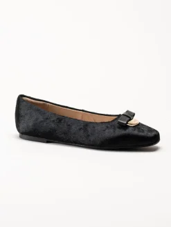 Novita - Manarola Pony - Svarta ballerina i koskinn