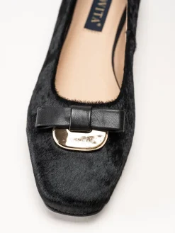 Novita - Manarola Pony - Svarta ballerina i koskinn