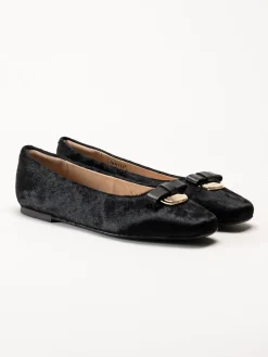 Novita - Manarola Pony - Svarta ballerina i koskinn