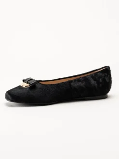 Novita - Manarola Pony - Svarta ballerina i koskinn
