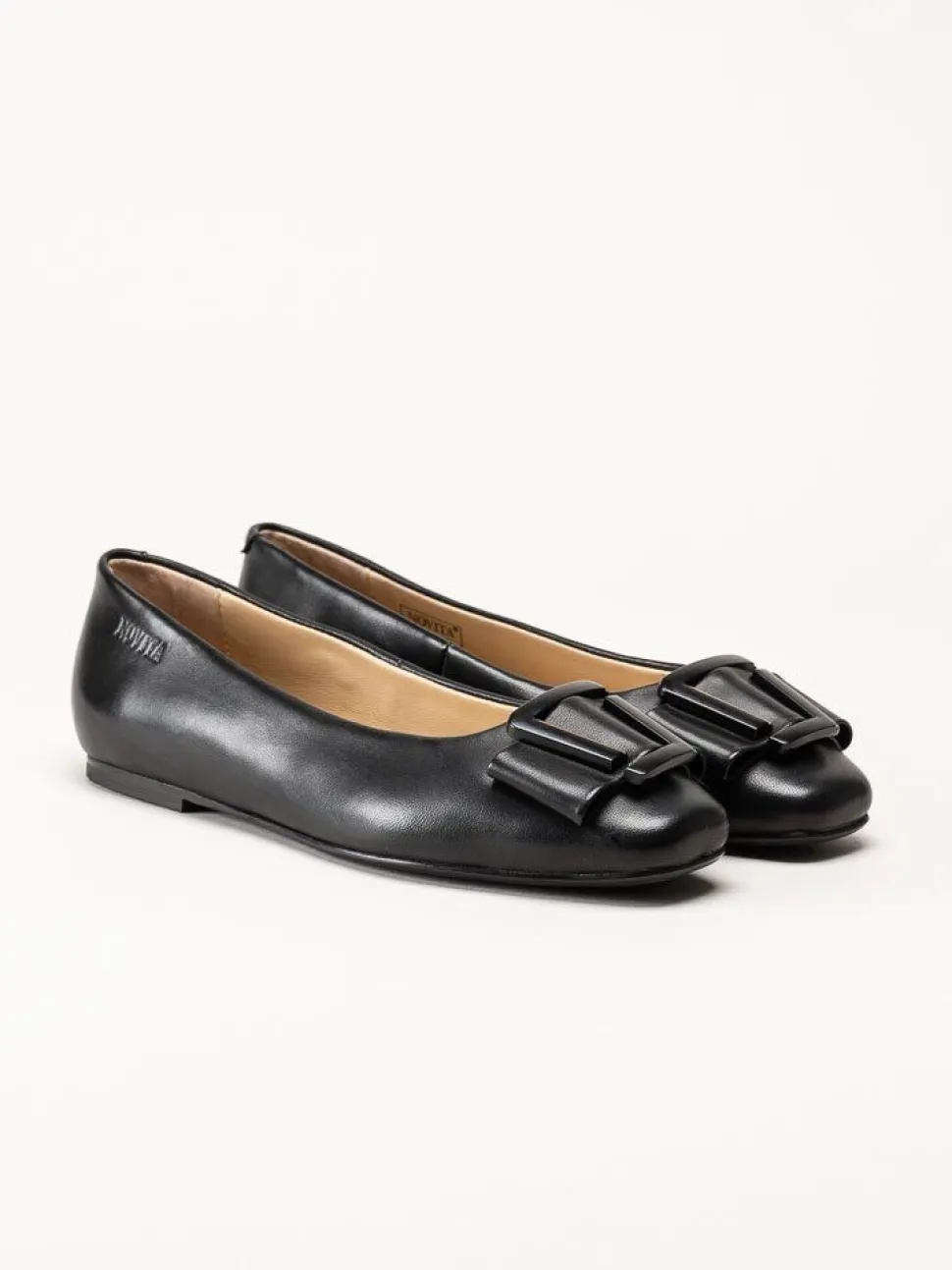 Novita - Manarola - Svarta ballerina i skinn