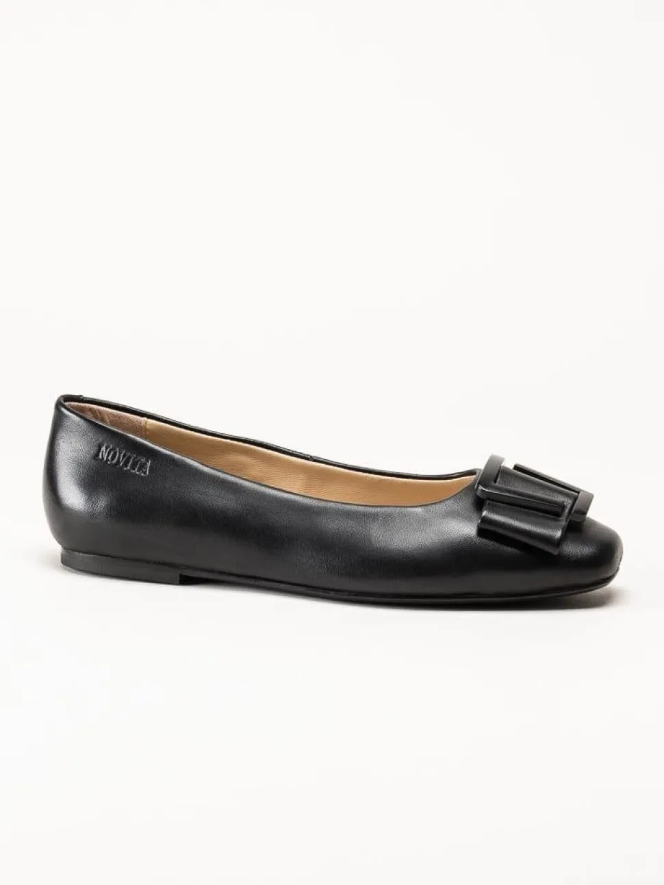 Novita - Manarola - Svarta ballerina i skinn