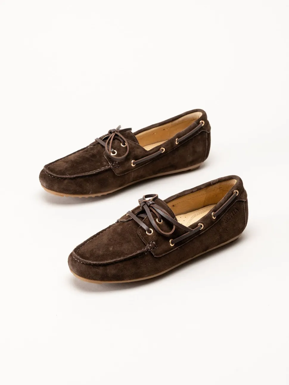 Novita - Palmi Sail - Mörkbruna loafers i mocka