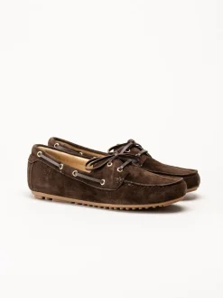 Novita - Palmi Sail - Mörkbruna loafers i mocka