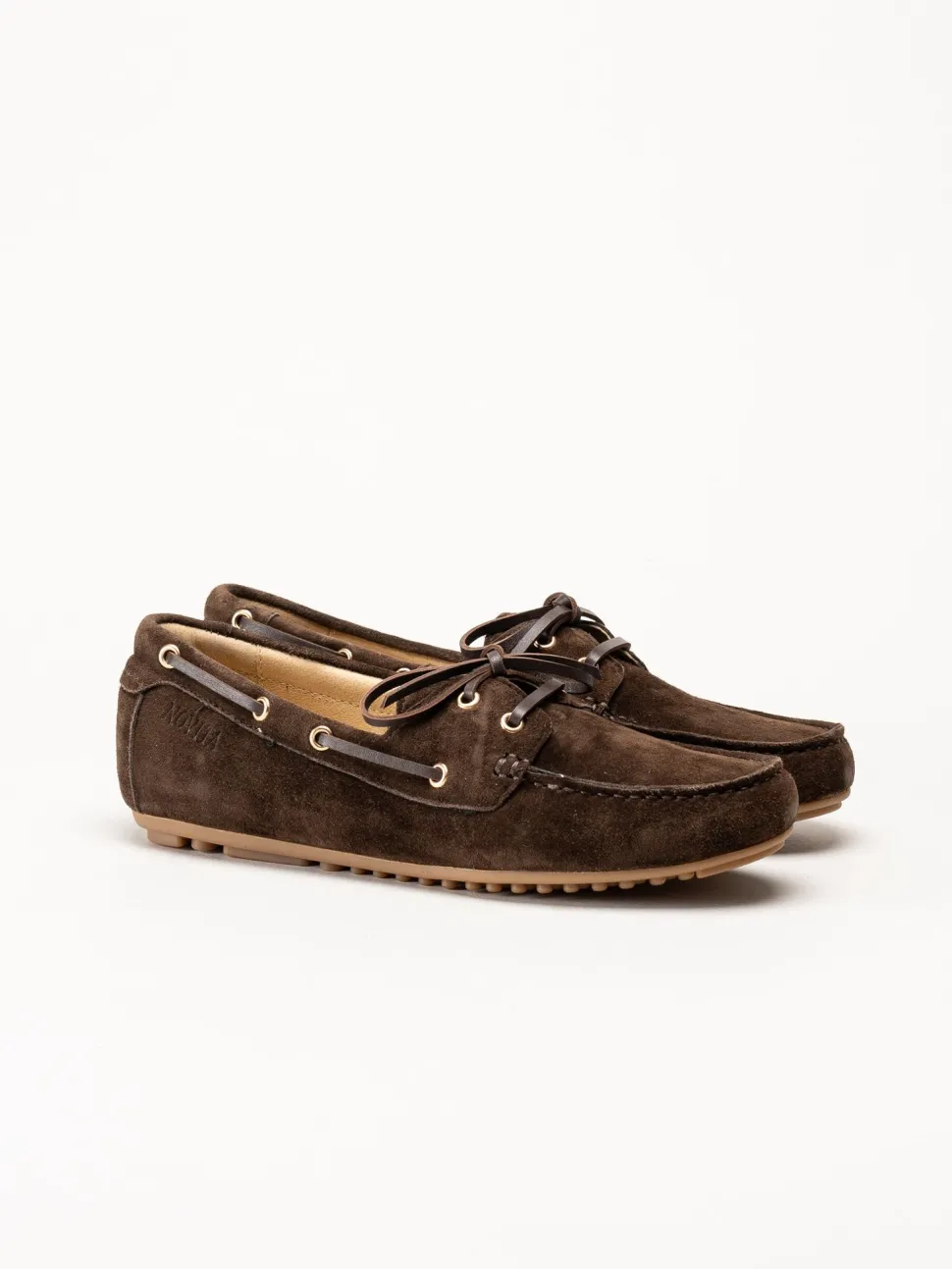 Novita - Palmi Sail - Mörkbruna loafers i mocka