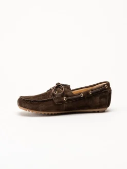 Novita - Palmi Sail - Mörkbruna loafers i mocka