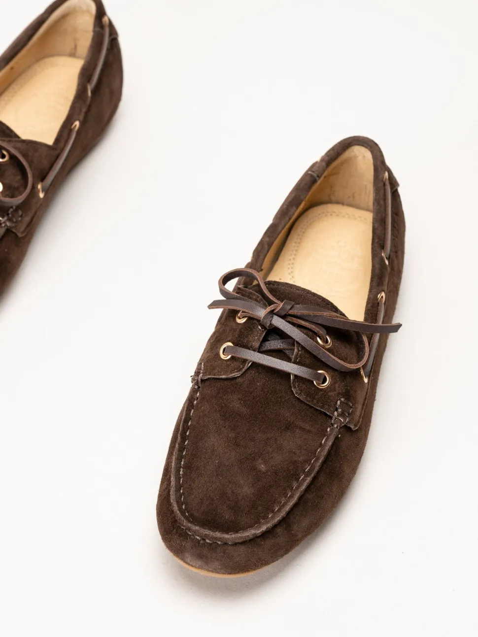 Novita - Palmi Sail - Mörkbruna loafers i mocka