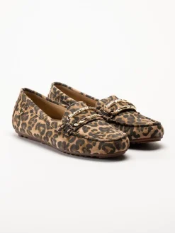 Novita - Parma - Leopardfärgade loafers i mocka